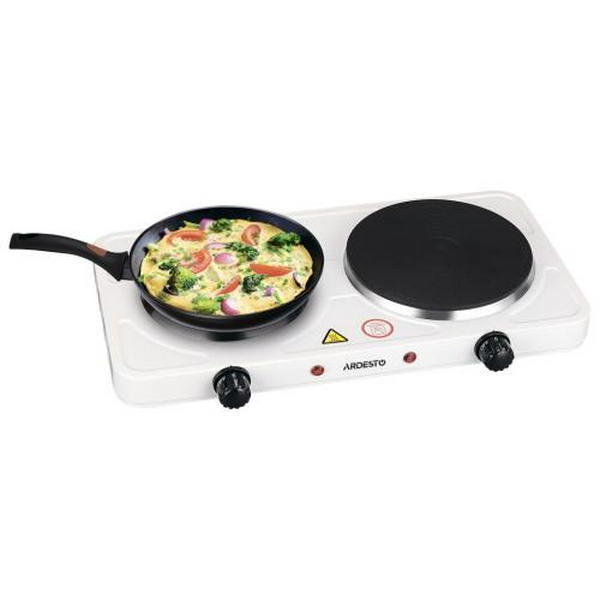 Настільна плита Ardesto ECS-J225W, White, 2500W, електрична, 5 режимів, 2 конфорки, емаль, індикатор нагрівання - 2