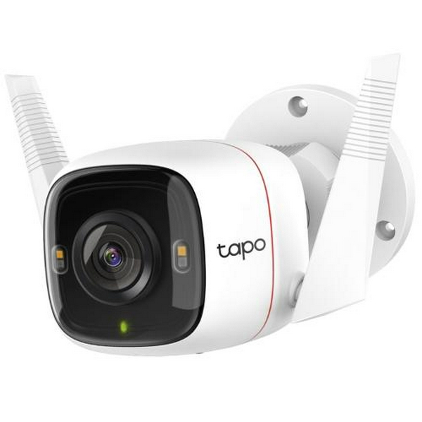 IP камера TP-Link Tapo C320WS, White, 4 Мп (2560x1440/15 fps), 1/3" CMOS, H.264, f/1.61, f=3.18 мм, WiFi (2.4 GHz), день/ніч, LED+ІЧ-підсвічування 850 нм до 30 м, двосторонній аудіозв'язок, microSD, IP66, iOS 10+ / Android 5.0+
