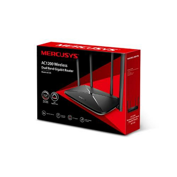 Роутер Mercusys AC12G Wireless Dual Band Router, 3x10/100/1000 Mb/s LAN, 1x10/100/1000 Mb/s WAN, 4 зовнішні антени - 3