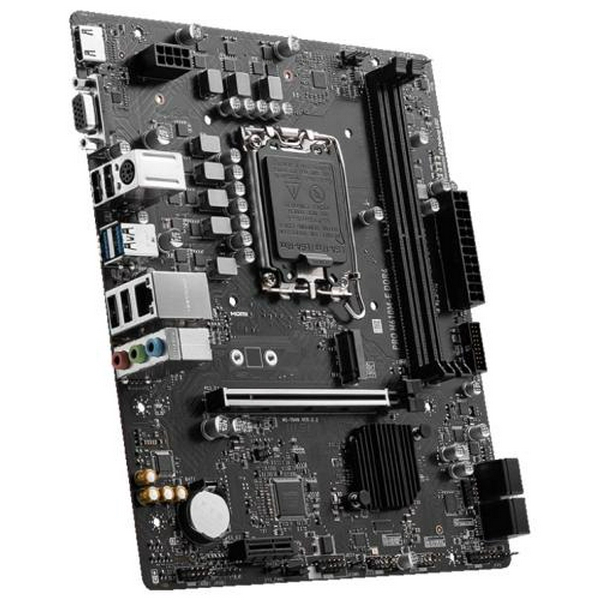 Мат.плата LGA1700, MSI PRO H610M-E DDR4, H610, 2xDDR4, Int.Video(CPU), 4xSATA3, 1xM.2, 1xPCI-E 16x 4.0, 1xPCI-E 1x 3.0, ALC897, RTL8111H, 4xUSB3.2/8xUSB2.0, VGA/HDMI, MicroATX - 3