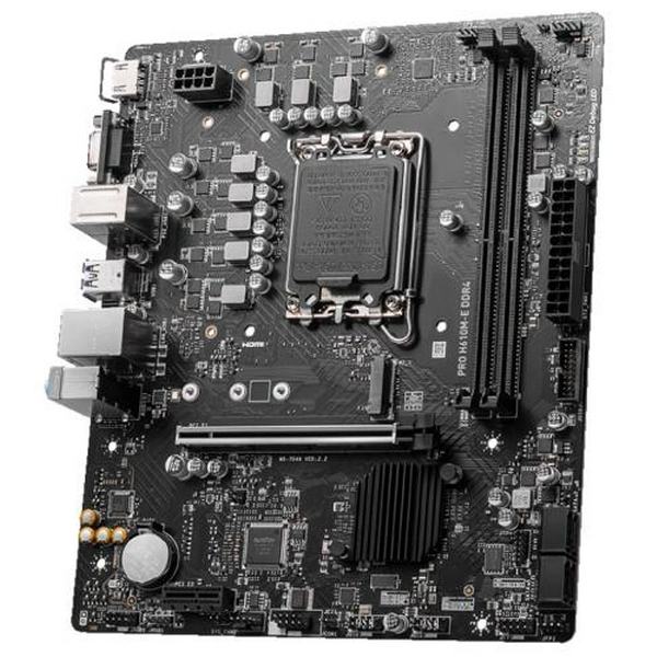 Мат.плата LGA1700, MSI PRO H610M-E DDR4, H610, 2xDDR4, Int.Video(CPU), 4xSATA3, 1xM.2, 1xPCI-E 16x 4.0, 1xPCI-E 1x 3.0, ALC897, RTL8111H, 4xUSB3.2/8xUSB2.0, VGA/HDMI, MicroATX - 4
