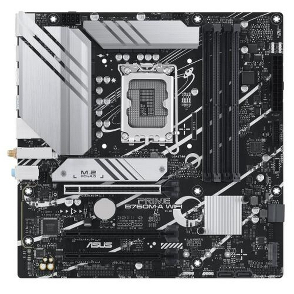 Материнська плата LGA1700, Asus PRIME B760M-A WIFI, B760, 4xDDR5, Int.Video(CPU), 4xSATA3, 2xM.2, 3xPCI-E 16x 4.0, Realtek 7.1, Realtek 2.5Gb, WiFi 6, Bluetooth 5.2, 5xUSB3.2/7xUSB2.0, HDMI/DP, MicroATX - 2