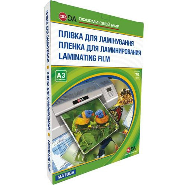 Плівка для ламінування, А3, 75 мкм, матова, 100 од, D&A Art Antistatic (1120102130600)