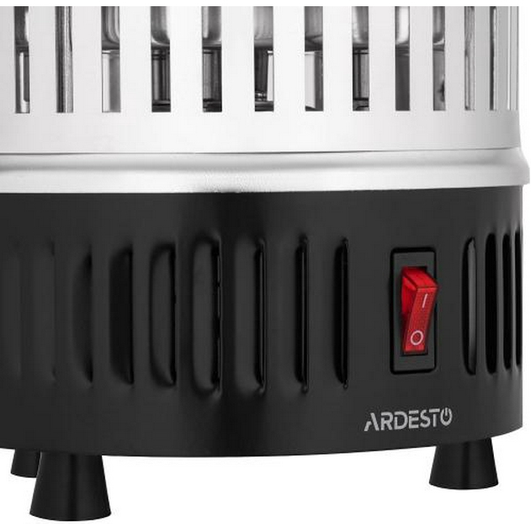 Електрошашличниця Ardesto VEG-HY1000 Steel, 900W, 5 шампурів, обертання 360°, U-подібні нагрівачі, знімний піддон для збору жиру, алюмінієвий кожух, 	захист від перегрівання - 4