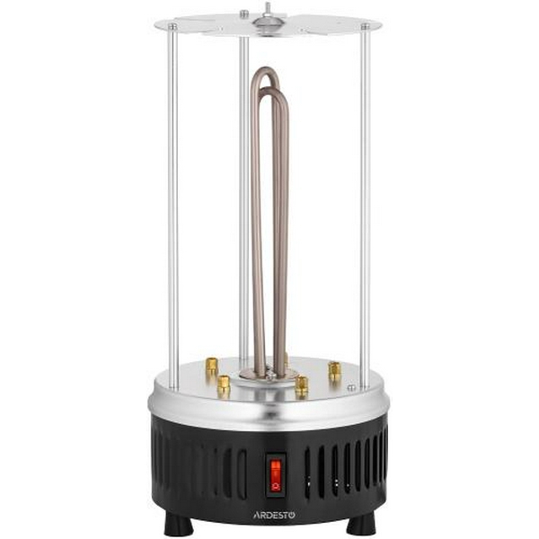 Електрошашличниця Ardesto VEG-HY1000 Steel, 900W, 5 шампурів, обертання 360°, U-подібні нагрівачі, знімний піддон для збору жиру, алюмінієвий кожух, 	захист від перегрівання - 6