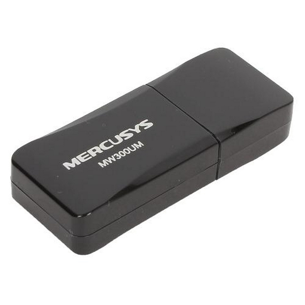 Мережевий адаптер Mercusys MW300UM, Black, USB, WiFi 4, 2.4 GHz (300 Мбіт/с), 1 внутрішня антена