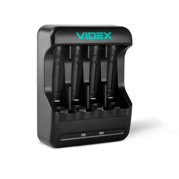 Зарядний пристрій Videx N401, Black, 4 x AA/AAA Ni-MH/Cd (300 mAh, 2.96V), microUSB (5V/1A), LED індикатор, 2 парні канали (VCH-N401) - 3