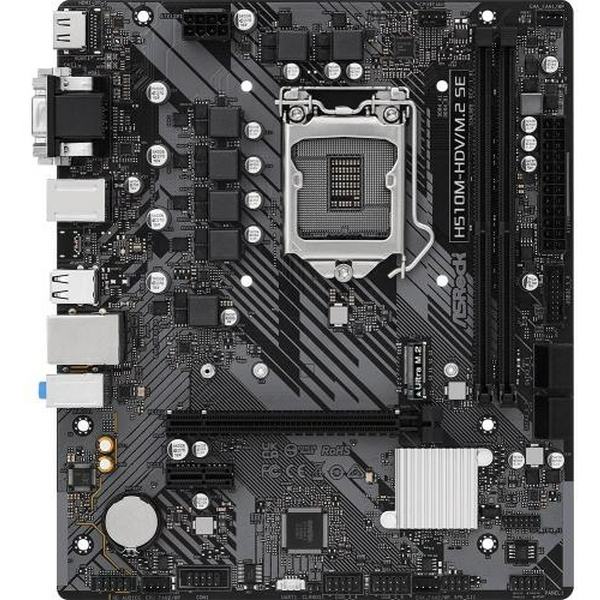 Мат.плата 1200 (H470) ASRock H510M-HDV/M.2 SE, H470, 2xDDR4, Int.Video(CPU), 4xSATA3, 1xM.2, 1xPCI-E 4.0 x16, 1xPCI-E 3.0 x1, ALC897, RTL8111H, 6xUSB3.2/6xUSB2.0, VGA/DVI-D/HDMI, MicroATX - 2