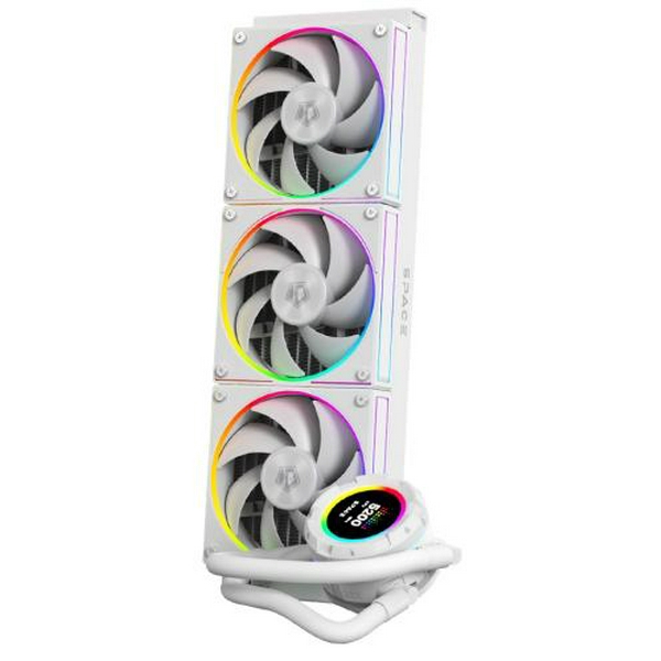 Система рідинного охолодження ID-Cooling Space LCD SL360 WHITE, 3х120мм ARGB fans, 4pin PWM, Intel LGA2066/2011/1700/1200/1151/1150/1155/1156  AMD AM5/AM4, до 350Вт TDP, LCD-дисплей 2,1" - 2
