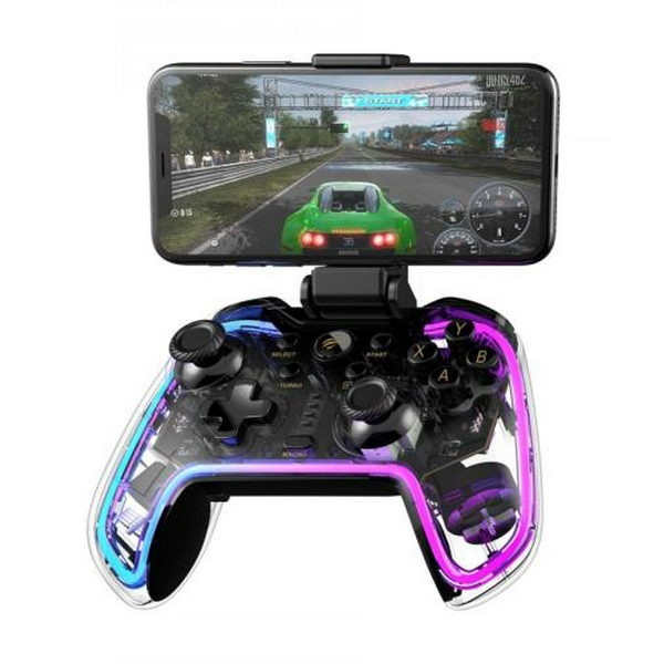 Геймпад Havit G158BT PRO, Transparent, бездротовий (Bluetooth 4.0), PC / Playstation 3/4 / Switch / Android / iOS, кріплення для телефону, акумулятор 800 mAh (HV-G158BT PRO)