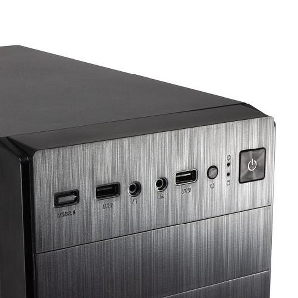 Корпус GTL T1610 Black, без БЖ, Mini Tower, Micro ATX / Mini ITX, 2xUSB 2.0, 370x176x410 мм, 0.4 мм, 2.6 кг - 8