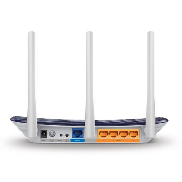 Роутер TP-LINK Archer C20, Wi-Fi 802.11a/b/g/n/ac, до 733 Mb/s, 2.4/5GHz, 4 LAN 10/100 Mb/s, RJ45 10/100Mb/s (FE), IPTV, FTP server / Print server, 3 зовнішні незнімні антени - 3