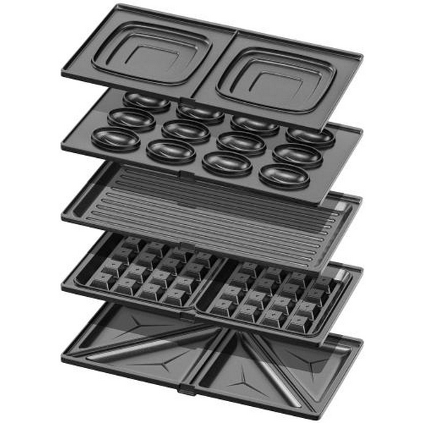 Мультимейкер Ardesto SM-H500B, Black, 700 Вт, 5 пластин в комплекті сендвіч, вафельна, гриль, горішниця, пластини для капкейків, антипригарне покриття, індикатор готовності - 3