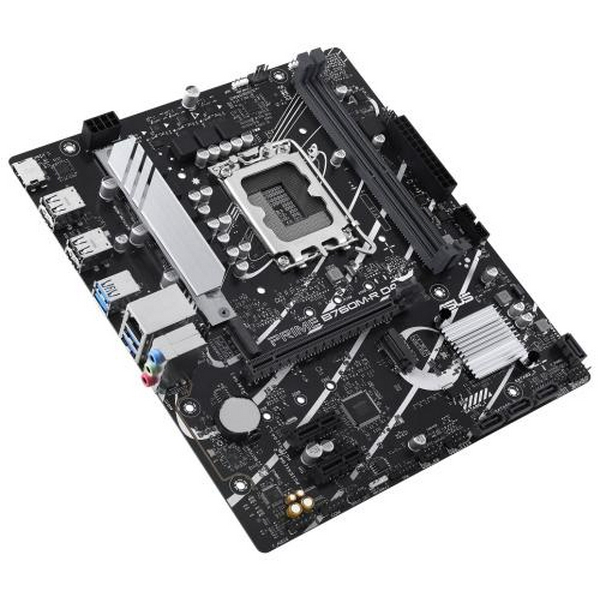 Материнська плата LGA1700, Asus PRIME B760M-R D4, B760, 2xDDR4, Int.Video(CPU), 4xSATA3, 2xM.2, 1xPCI-E 4.0 x16, 2xPCI-E 4.0 x1, Realtek 7.1, Realtek 2.5Gb, 6xUSB3.2/6xUSB2.0, HDMI, MicroATX - 5