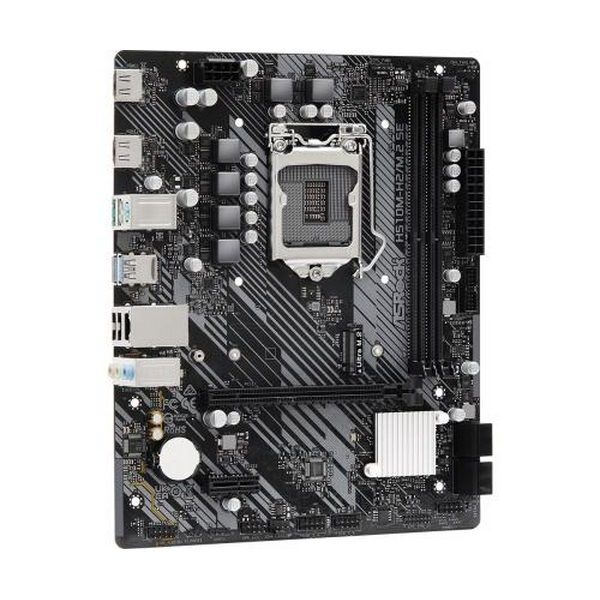 Мат.плата 1200 (H470) ASRock H510M-H2/M.2 SE, H470, 2xDDR4, Int.Video(CPU), 4xSATA3, 1xM.2, 1xPCI-E 4.0 x16, 1xPCI-E 3.0 x1, ALC897, RTL8111H, 6xUSB3.2/6xUSB2.0, 2xHDMI, MicroATX - 4