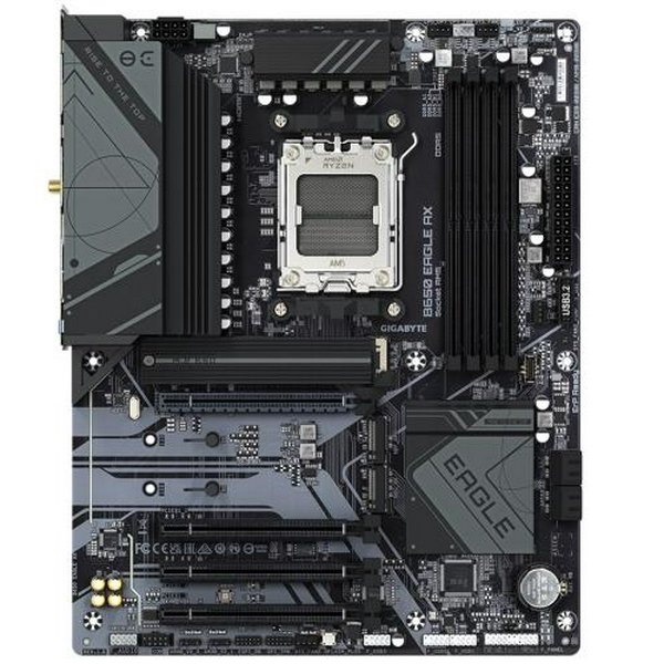 Материнська плата AM5 Gigabyte B650 EAGLE AX, B650, 4xDDR5, Int.Video (CPU), 4xSATA3, 3xM.2, 1xPCI-E 4.0 x16, 3xPCI-E 3.0 x16, Realtek 7.1, Realtek GbE, Wi-Fi 6E+BT5.2, 4xUSB3.2/8xUSB2.0, HDMI/DP, ATX - 2