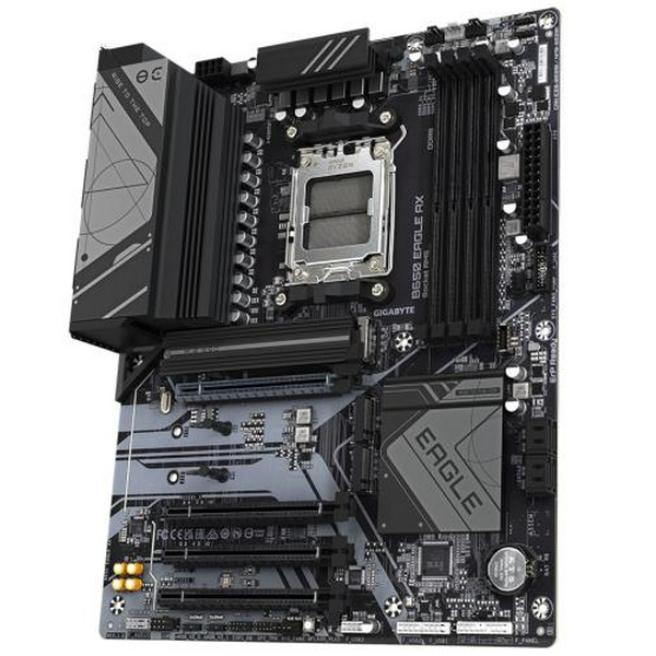 Материнська плата AM5 Gigabyte B650 EAGLE AX, B650, 4xDDR5, Int.Video (CPU), 4xSATA3, 3xM.2, 1xPCI-E 4.0 x16, 3xPCI-E 3.0 x16, Realtek 7.1, Realtek GbE, Wi-Fi 6E+BT5.2, 4xUSB3.2/8xUSB2.0, HDMI/DP, ATX - 4