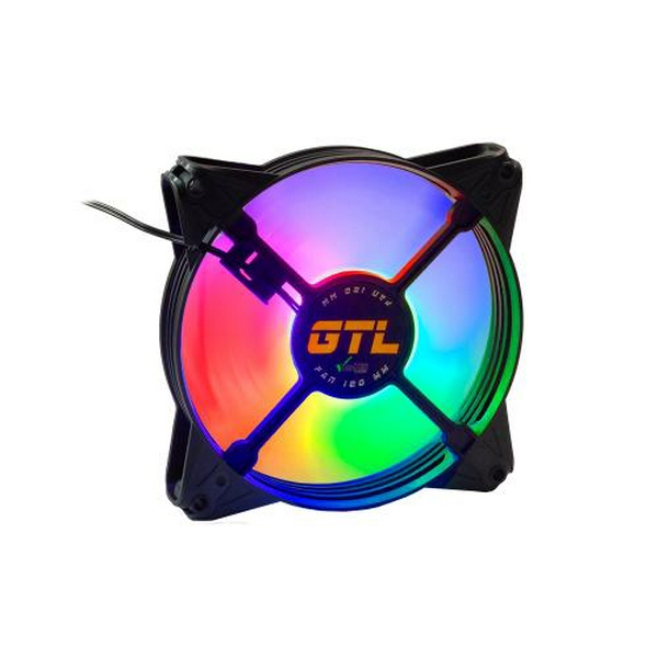 Вентилятор 120 мм, GTL Multicolor F1, Black, 120x120x25 мм, LED підсвічування, 1100 об/хв, 32.6 дБ, Molex (GTL-120LMCF1) - 2