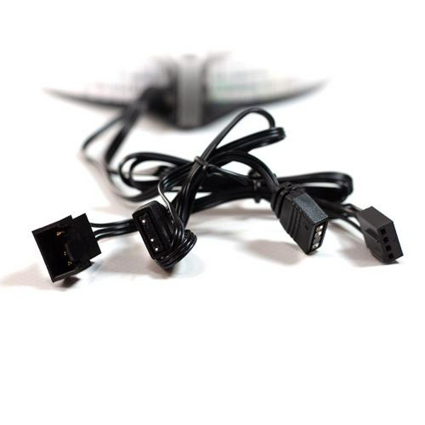 Вентилятор 120 мм, GTL Multicolor B1, Black/White, 120x120x25 мм, ARGB підсвічування, 800-1600 об/хв, 23-32.6 дБ, 4-pin (PWM, 50 см) / 3-pin (RGB, 50 см) (GTL-120LMCB1P ARGB) - 5