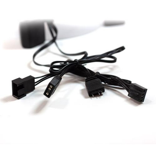 Вентилятор 120 мм, GTL Multicolor B3, White/Black, 120x120x25 мм, ARGB підсвічування, 800-1600 об/хв, 23-32.6 дБ, 4-pin (PWM, 50 см) / 3-pin (RGB, 50 см) (GTL-120LMCB3P ARGB) - 5