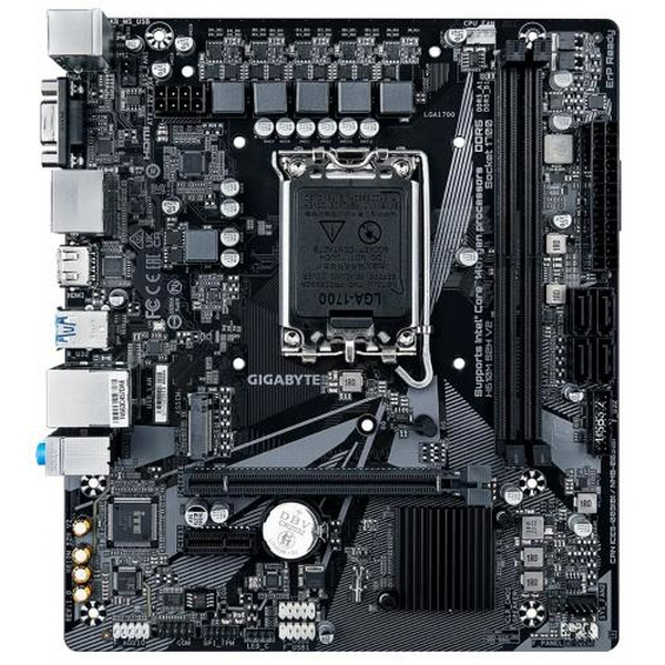 Мат.плата LGA1700, Gigabyte H610M S2H V2, H610, 2xDDR5, Int.Video(CPU), 4xSATA3, 1xM.2, 1xPCI-E 4.0 x16, 1xPCI-E 3.0 x1, ALC997, Realtek GLan, 4xUSB3.2/8xUSB2.0, VGA/HDMI/2xDP, MicroATX - 2