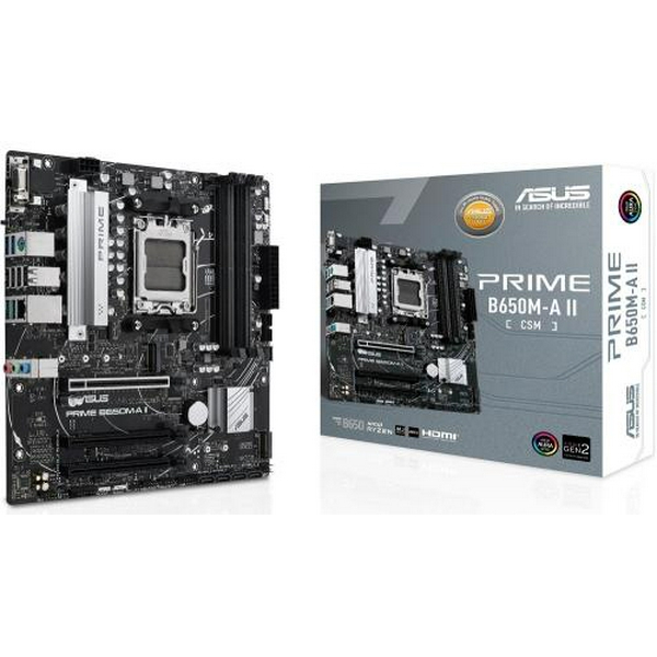 Материнська плата AM5 Asus PRIME B650M-A II-CSM, B650, 4xDDR5, Int.Video (CPU), 4xSATA3, 2xM.2, 3xPCI-E 4.0 x16, Realtek 7.1, Realtek 2.5Gb, 6xUSB3.2/6xUSB2.0, VGA/HDMI/DP, MicroATX