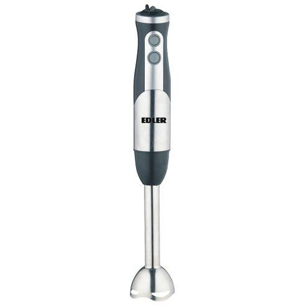Блендер Edler EDHB-1251, Black/Steel, 500W, занурювальний, 2 швидкості з плавним регулюванням, мірний стакан 600мл, подрібнювач 500мл, вінчик для збивання, нога та леза з нержавіючої сталі - 2