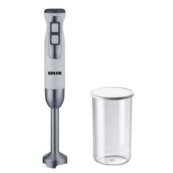 Блендер Edler EDHB-1486, White, 800W, занурювальний, 2 швидкості з плавним регулюванням, мірний стакан 600мл, вінчик для збивання, нога та леза з нержавіючої сталі