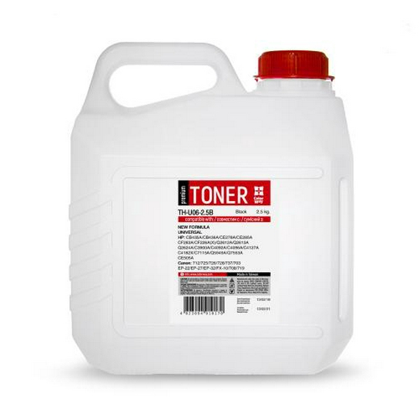 Тонер універсальний HP P1005/P1505/P2015/P2035/P2055/P4015, Black, 2.5 кг, ColorWay Premium (TH-U06-2.5B)
