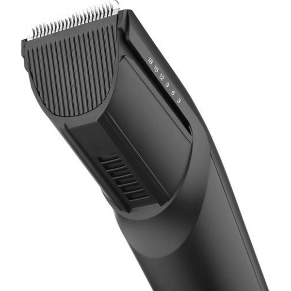 Машинка для стрижки Ardesto HC-Y22-B, Black, 5W, живлення мережа/акумулятор, кількість установок довжини 6, 1 насадка, леза з нерж. сталі, щіточка для чищення, індикатор зарядки - 5