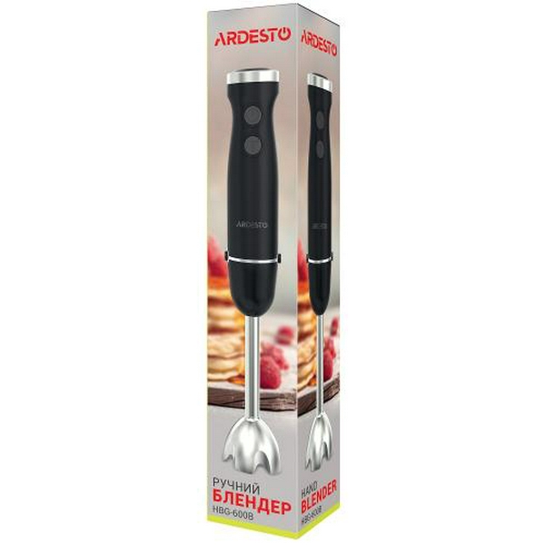 Блендер Ardesto HBG-600B, Black, 600W, занурювальний, 5 швидкостей, турборежим, 1 насадка - 6