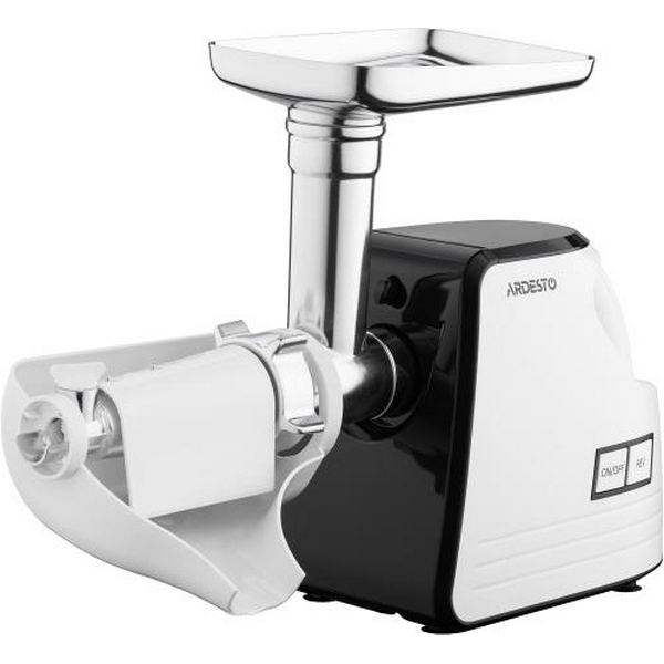 М'ясорубка Ardesto MGA-2300W, White/Black, 2300Вт, 4 диски, соковижималка для томатів та ягід, насадки домашніх ковбасок та кеббе, реверс, 2.2кг/хв - 4