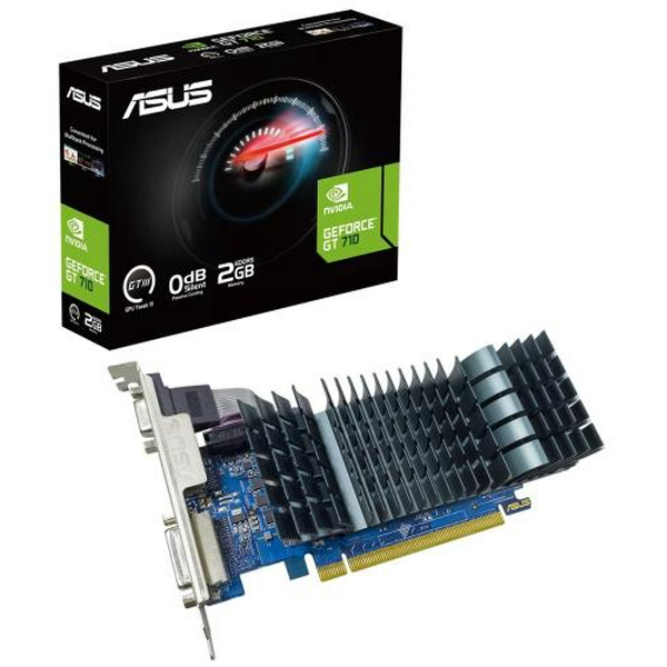 Відеокарта GeForce GT710, Asus, 2Gb GDDR5, 64-bit, VGA/DVI-D/HDMI, 954/5012 MHz, Silent, Low Profile (GT710-SL-2GD5-BRK-EVO)