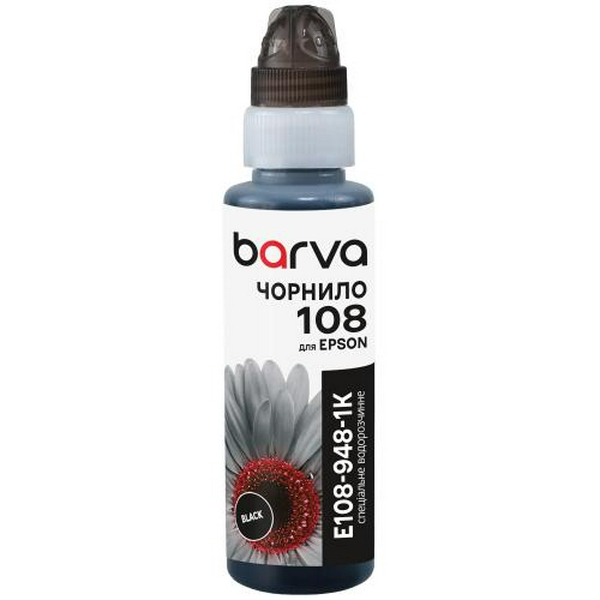 Чорнило Barva Epson 108, Black, для L8050/L18050, 100 мл, водорозчинне, флакон OneKey (E108-948-1K)