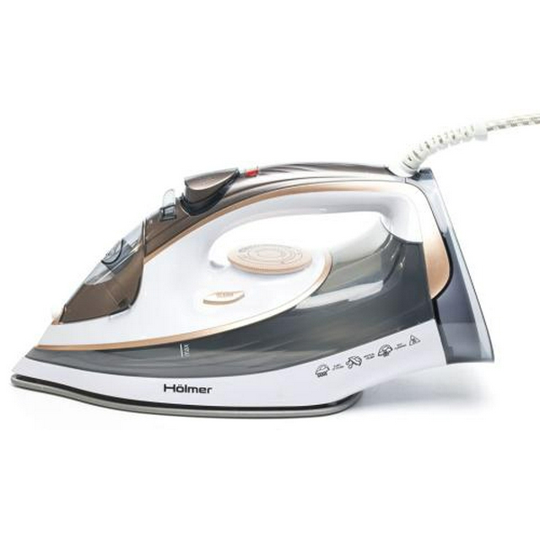 Праска Holmer HIC-2638, White, 2600W, кераміка, паровий удар 130 г/хв, постійна подача пари 40 г/хв, вертикальне відпарювання, очищення від накипу - 2
