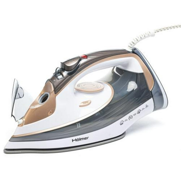 Праска Holmer HIC-2638, White, 2600W, кераміка, паровий удар 130 г/хв, постійна подача пари 40 г/хв, вертикальне відпарювання, очищення від накипу - 3