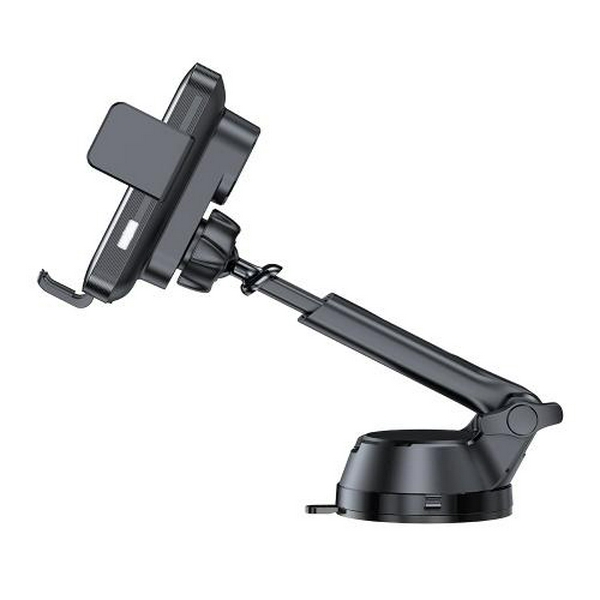 Автотримач для телефону ColorWay AutoSense Car Wireless Charger 2, Black, 15 Вт, бездротова зарядка (Qi), у дефлектор повітроводу або на присосці, поворотний шарнір 360°, від 4" до 6.5" (CW-CHAW040Q-BK) - 4