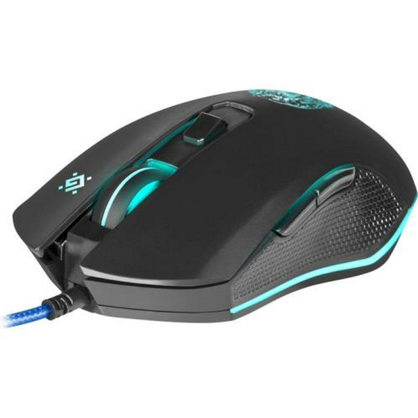 Миша Defender Sleipnir GM-927, Black, USB, оптична, 800-6400 dpi, 60 IPS, 5 програмованих кнопок, райдужне підсвічування, 1.5 м, килимок в комплекті (52927)