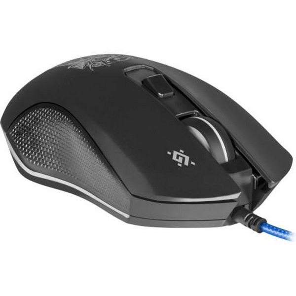 Миша Defender Sleipnir GM-927, Black, USB, оптична, 800-6400 dpi, 60 IPS, 5 програмованих кнопок, райдужне підсвічування, 1.5 м, килимок в комплекті (52927) - 3