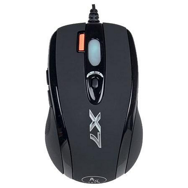 Миша A4Tech X-710BK Game Oscar mouse Black, Optical, USB, 2000 dpi, Gaming X7, налаштування режиму DPI, кнопка потрійного пострілу, програмовані кнопки 
