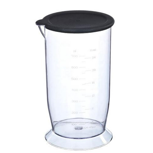 Блендер Edler EDHB-2115, Black, 400W, занурювальний, 2 швидкості, мірний стакан з кришкою 700мл, подрібнювач 500мл, вінчик для збивання, нога та леза з нержавіючої сталі, корпус з ABS пластику - 4