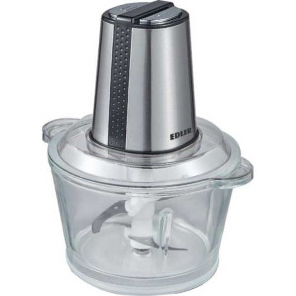 Подрібнювач Edler EDFG-4116, Inox, 300W, скляна ємність 1.6л, 4 леза з нерж сталі, 2 швидкості, захист від перегріву