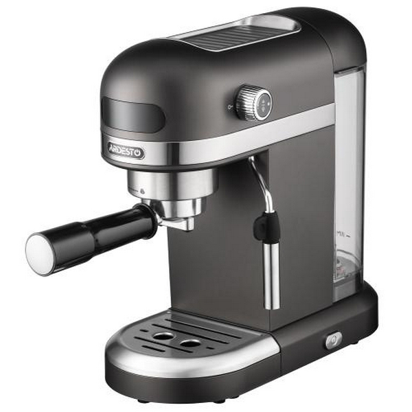 Кавоварка Ardesto YCM-E1502, Black, 1350W, ріжкова, резервуар для води 1.4л, ручний капучинатор, попереднє замочування кави