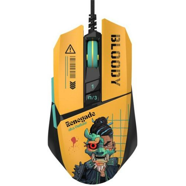 Миша A4Tech W63 Max "Renegade", Sunset, USB, оптична (сенсор MAX BC3332-A 12K), 100 - 12 000 dpi, 250 IPS, 6 кнопок, RGB підсвічування