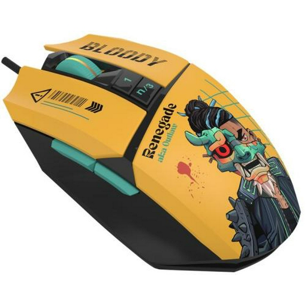 Миша A4Tech W63 Max "Renegade", Sunset, USB, оптична (сенсор MAX BC3332-A 12K), 100 - 12 000 dpi, 250 IPS, 6 кнопок, RGB підсвічування - 5