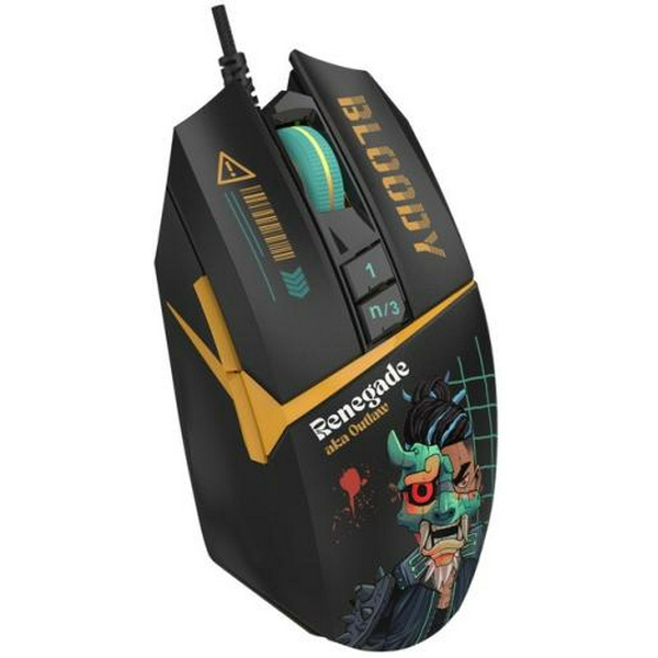 Миша A4Tech W63 Max "Renegade", Midnight, USB, оптична (сенсор MAX BC3332-A 12K), 100 - 12 000 dpi, 250 IPS, 6 кнопок, RGB підсвічування - 2