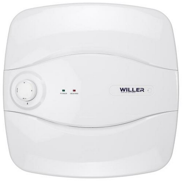 Водонагрівач Willer PU10R New optima mini, White, 1500W, 10л, мокрий ТЕН, вертикальний, механічне керування, під мийкою, квадратний, подача води зверху, зовнішній терморегулятор, С, 34.9x34.9х27.6см