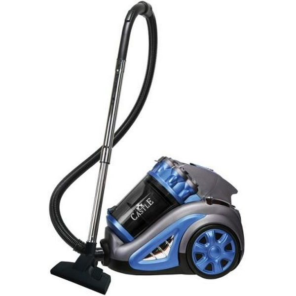 Пилосос Castle CW-102B, Gray/Blue, 2000W, безмішковий, циклонний, об'єм пилозбірника 4л, HEPA фільтр, насадки: 2-позиційна, для щілин/меблів