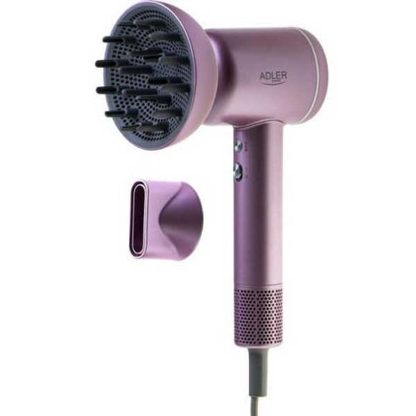 Фен Adler AD-2270P, Pink, 1600W, 3 швидкості, 3 режими, іонізація, дифузор, концентратор захист від перегріву, високопродуктивний BLDC двигун 110000 об/хв