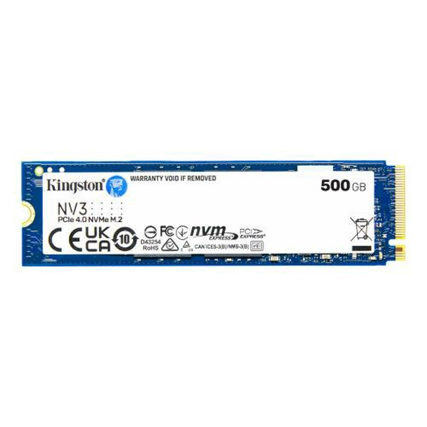 Твердотільний накопичувач SSD 500Gb, Kingston NV3, PCI-E 4.0 x4, M.2 2280, 3D TLC, 5000/3000 МБ/с (SNV3S/500G)